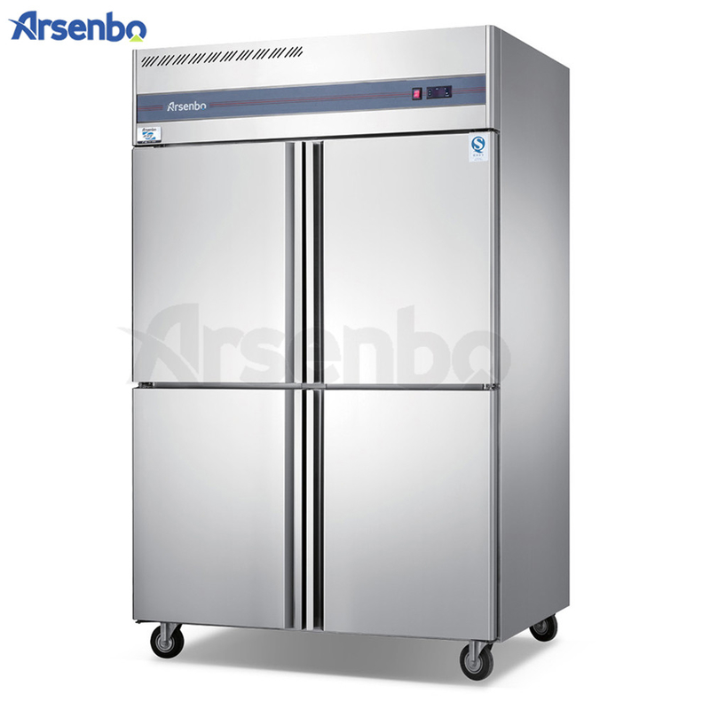 500-1600L Commercial Stainless Freezer , Soundless Twin Fridge And Freezer