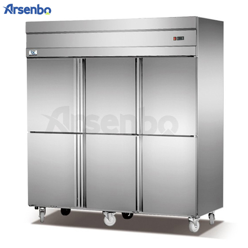 500-1600L Commercial Stainless Freezer , Soundless Twin Fridge And Freezer
