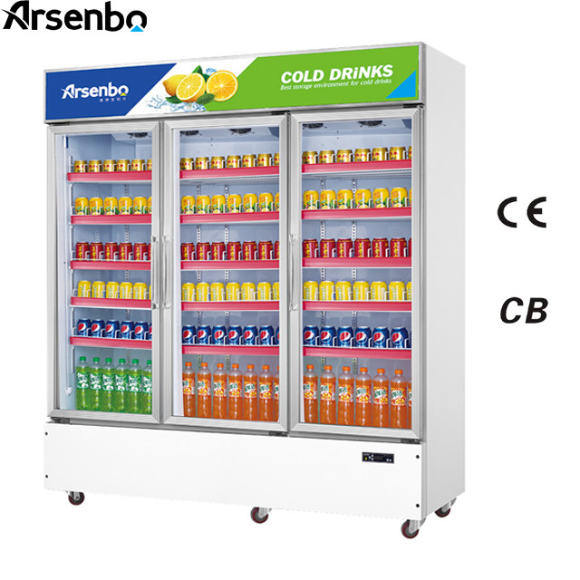 Arsenbo Practical Commercial Beverage Refrigerator With 2 Glass Door